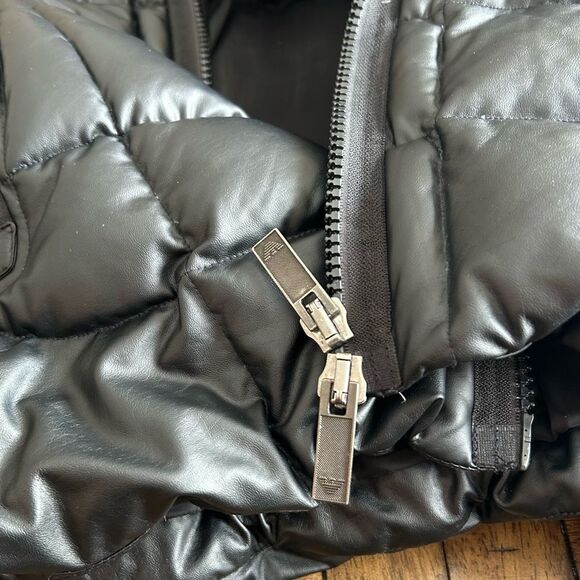 Emporio Armani Jeans Womens Black Hooded Duck Down Puffer Coat Jacket Size Large - Picture 7 of 16